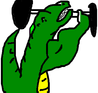 crocodilo halterofilista