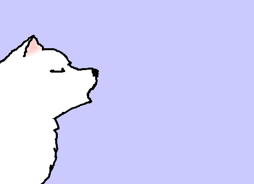 Lobo branco uivando