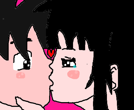 Goku and Chi Chi Kiss