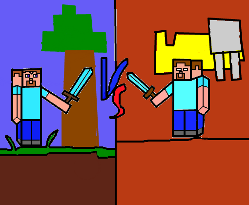 Steve Vs Herobrine Realistc Minecraft/Minecraft Realista - Desenho de  foxydosgames - Gartic