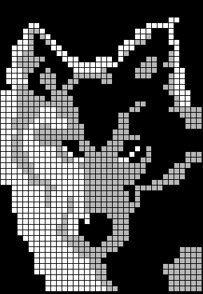 Ilustração de pixel art animal cão husky