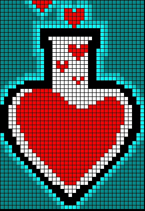 Porção do amor em pixel art.