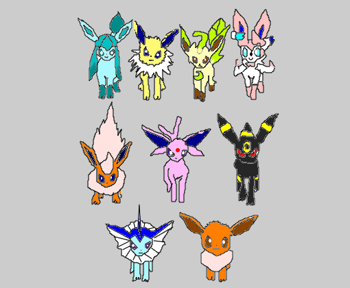 evoluções do eevee - Desenho de tatuzinhalol - Gartic