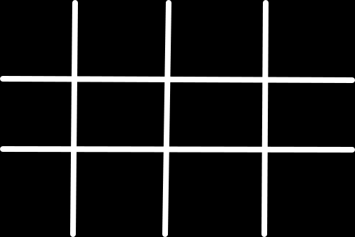 Olhe onde as linhas se encontram. Formam bolas pretas ou brancas?