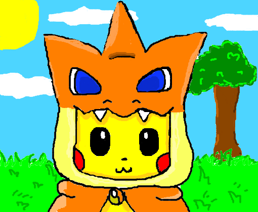 Pikachu Kawaii com moletom do Dragonite <3 
